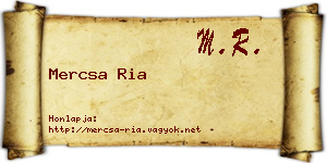 Mercsa Ria névjegykártya